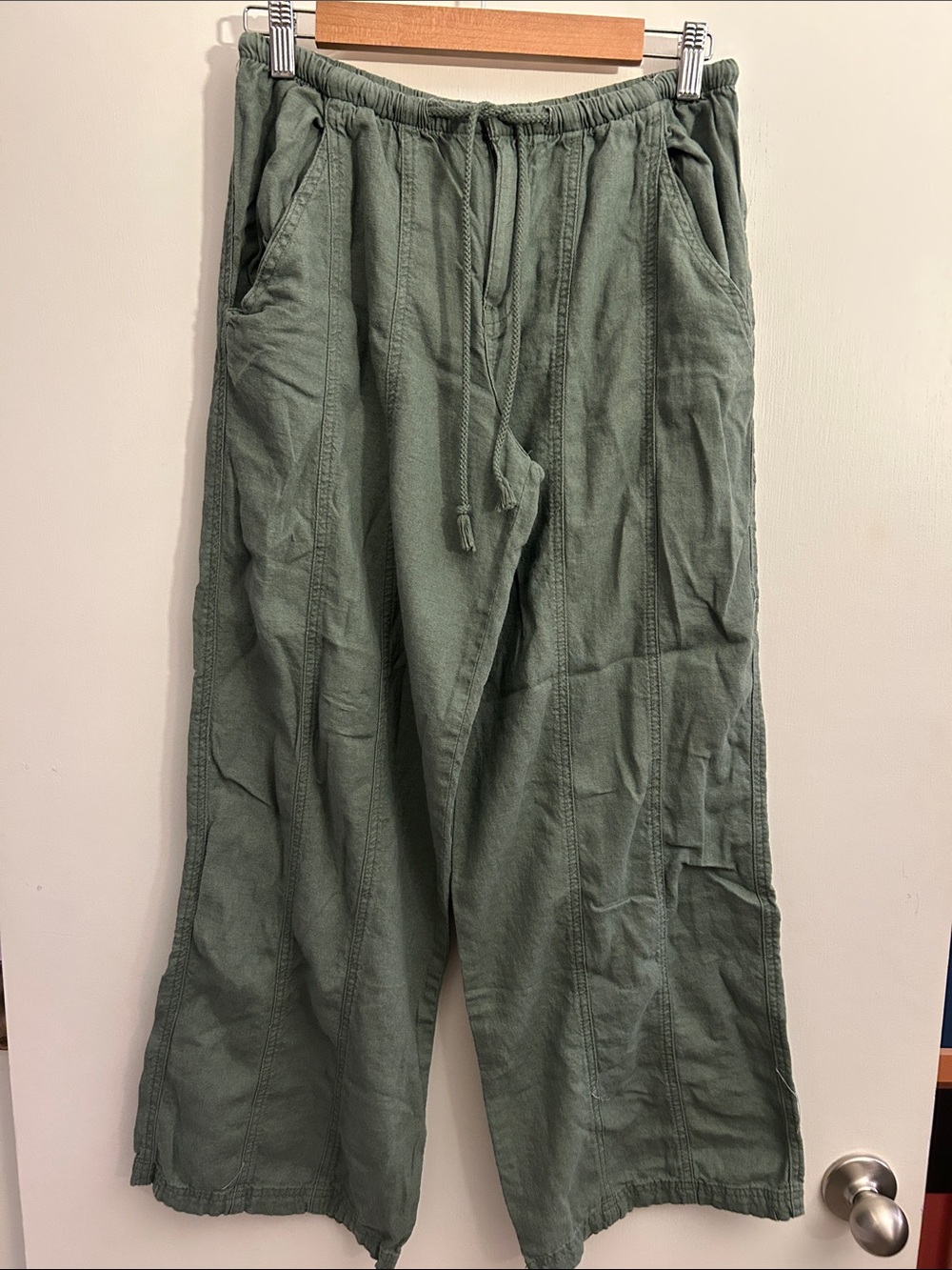 wild fable Olive Wide-Leg Drawstring Pants